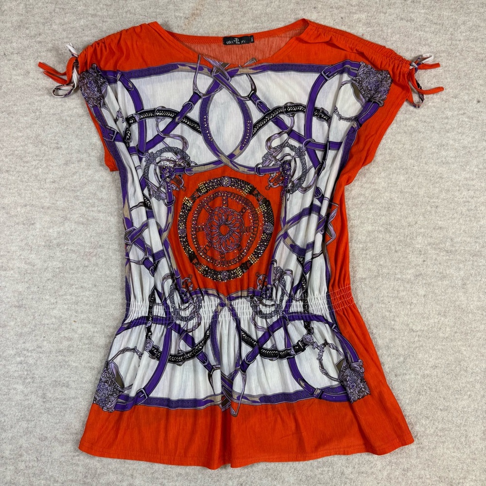 Chic Orange and Purple Mini Dress